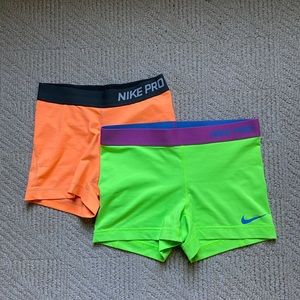 (2) Nike Pro Spandex 3 ” Shorts